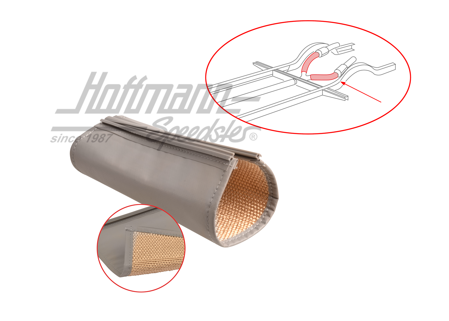 Aislamiento, vinilo, tubo de calefacción, posterior | 211 255 725 F | 087-3016