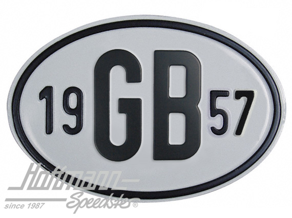 Placa de nacionalidad "GB" (Gran Bretaña), "1957", aluminio |  | 020-2404-57