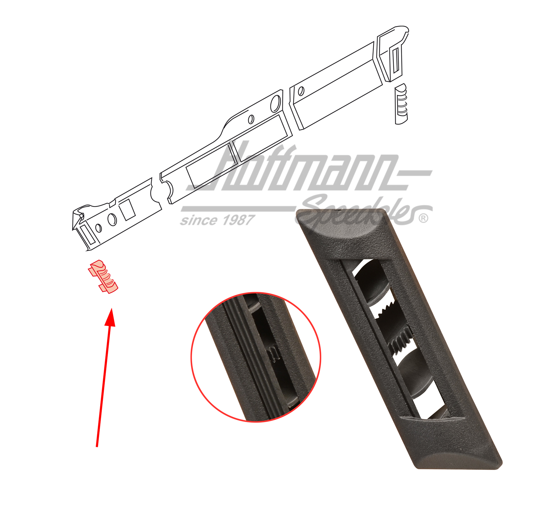 Boquilla de aire, tablero de a bordo, 74-85, izqda.                                                 