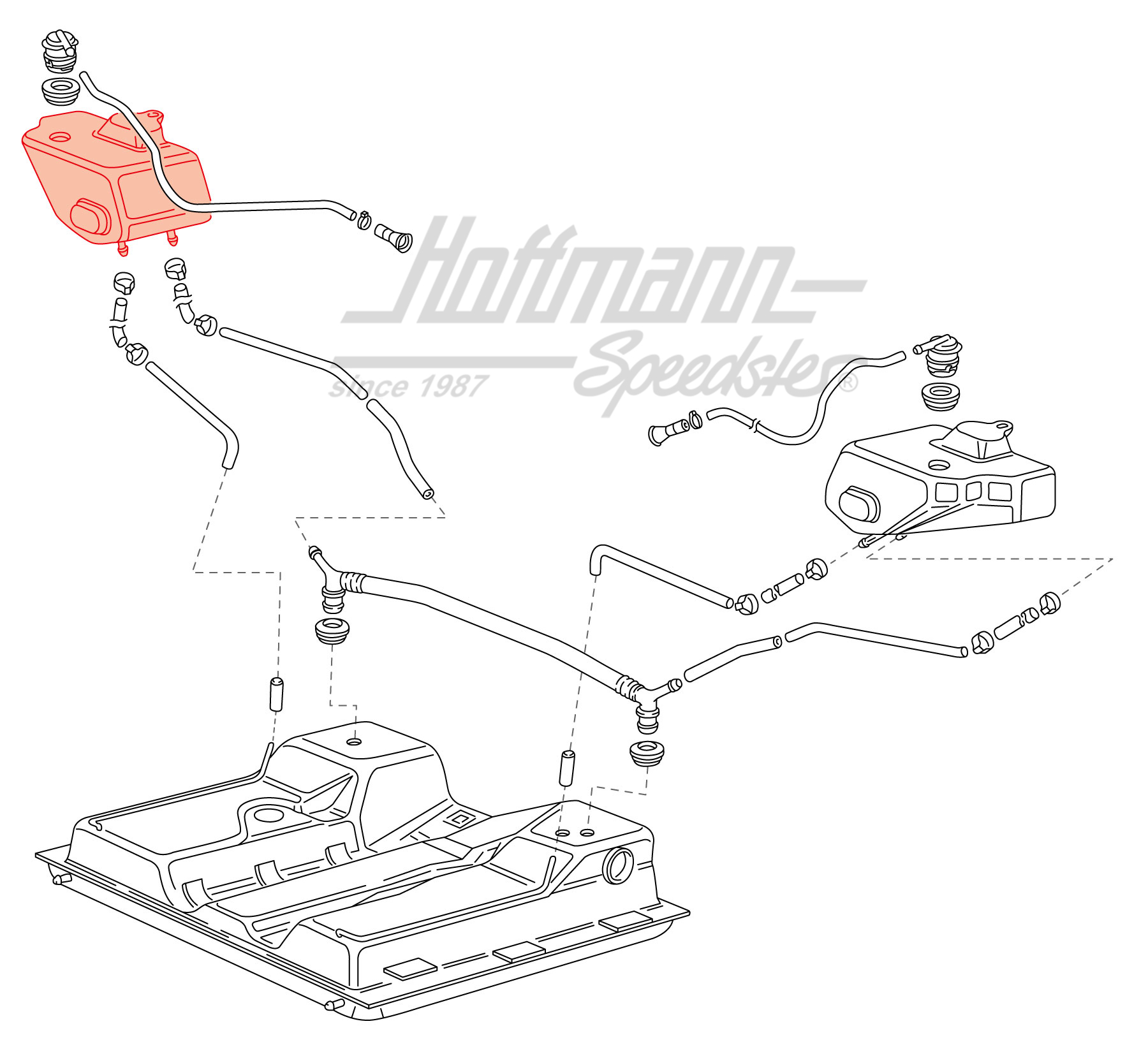 Depósito compensador, tanque, Furgone T3, izqda.                                                    
