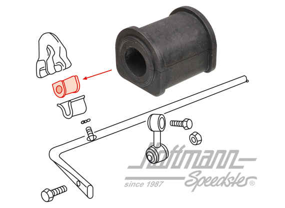 Cojinete de goma, estabilizador, posterior, 15 mm                                                   
