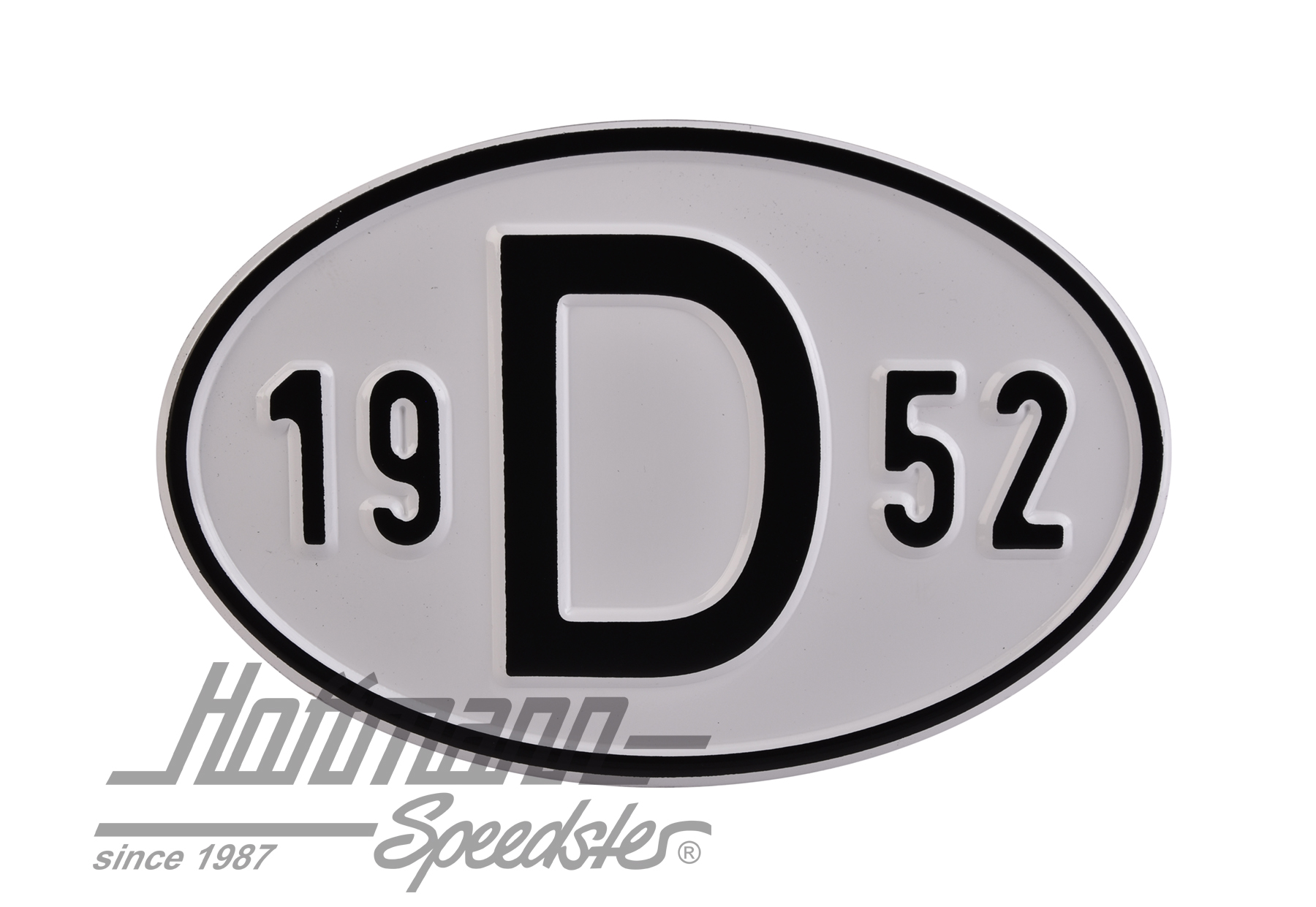 Placa de nacionalidad "D" (Alemania), "1952", aluminio |  | 020-2396-52