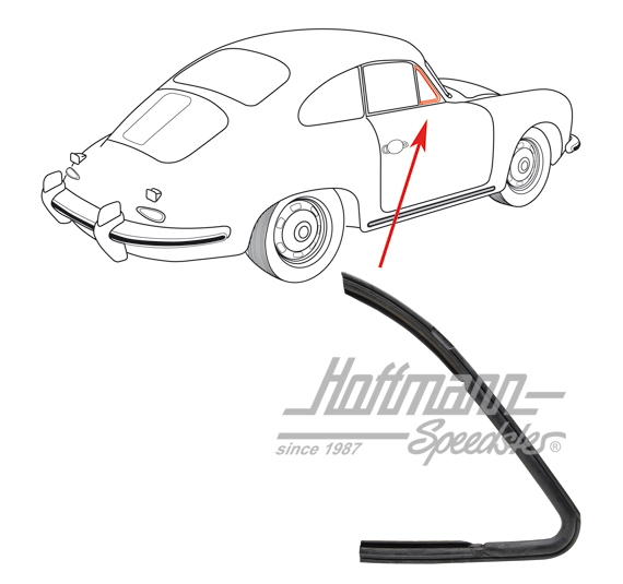 Junta de ventanilla pivotante, 356 Coupé, derecha                                                   