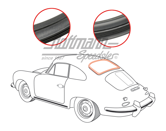 Junta, luneta trasera, 356B/C Coupé | 644 545 901 06 | 510-6324