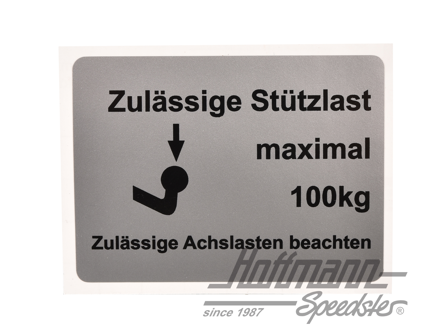 Pegatina "Zulässige Stützlast", 100 kg | 010 092 21A C | 021-0199-14