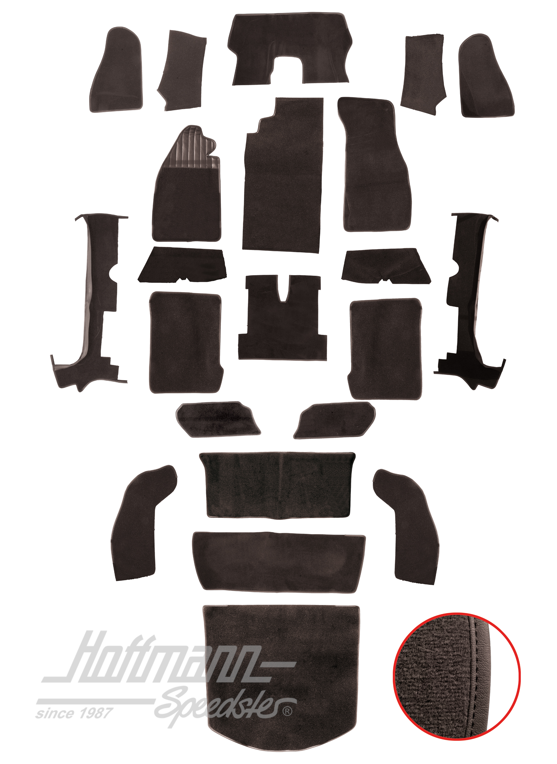 Juego de alfombrillas, Escarabajo Cabriolet, 1303, gris antracita |  | 026-6122