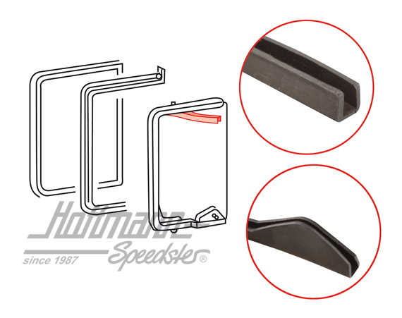 Junta, cristal lateral pequeño / marco | 221 845 295 A Passform | 090-6166