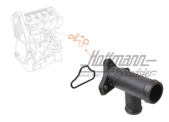 Brida del agua, Golf 2 16V, culata / radiador | 027 121 133 E | 201-1530