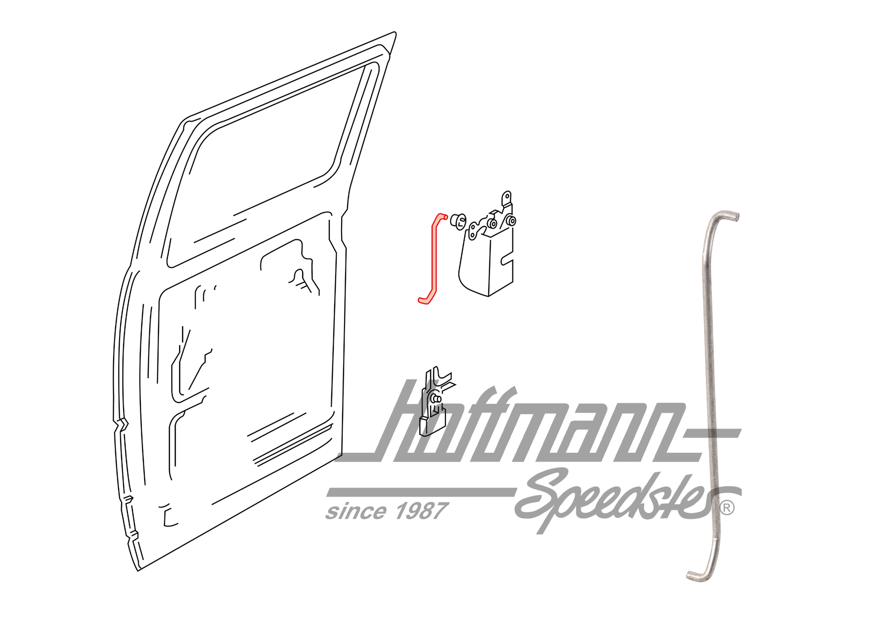 Barra de tiro, botón de bloqueo, puerta de la cabina, Cabina doble | 729 841 183 | 408-1008-30