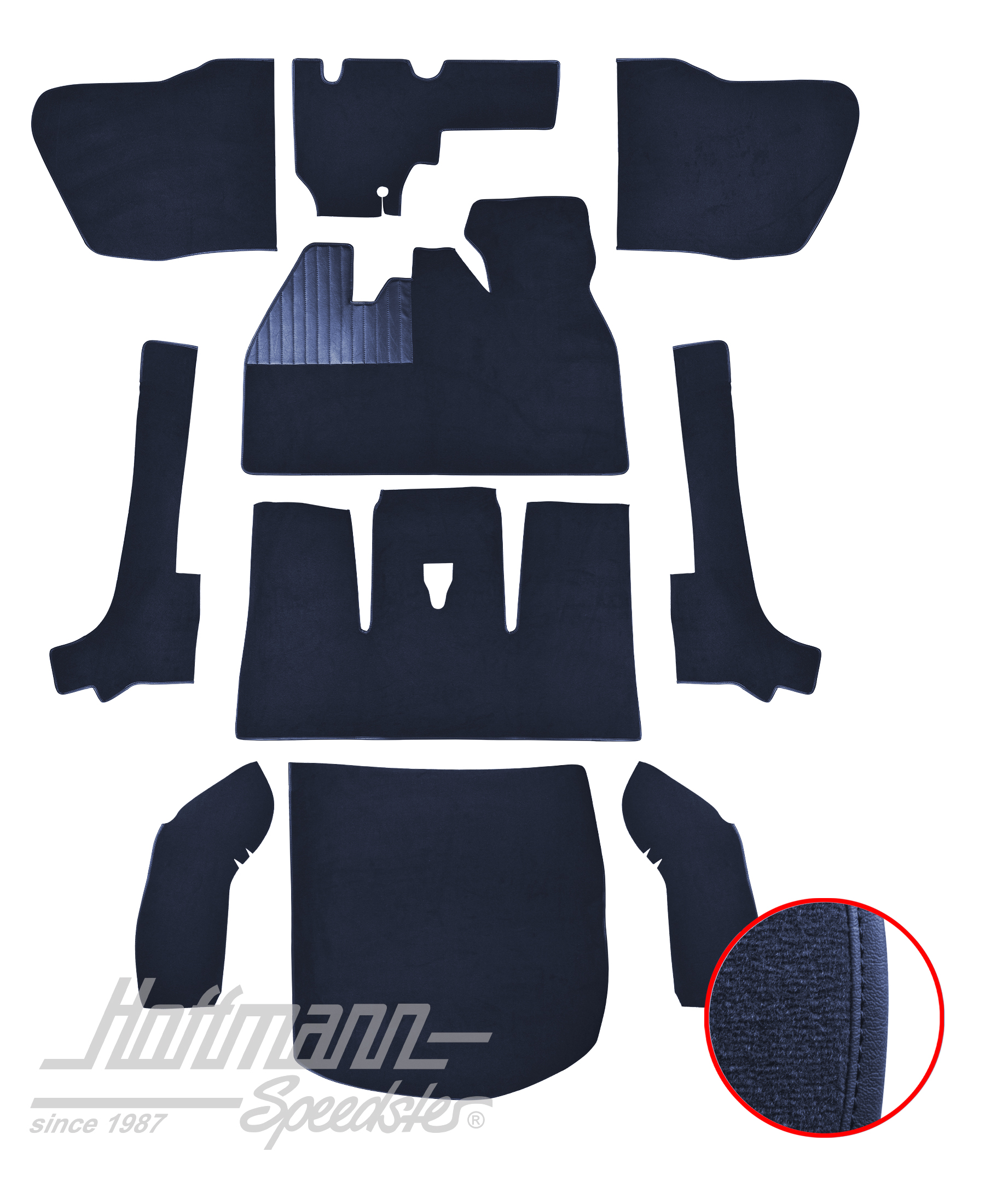 Juego de alfombrillas, Escarabajo Cabriolet, 8.66-7.70, azul |  | 026-5924