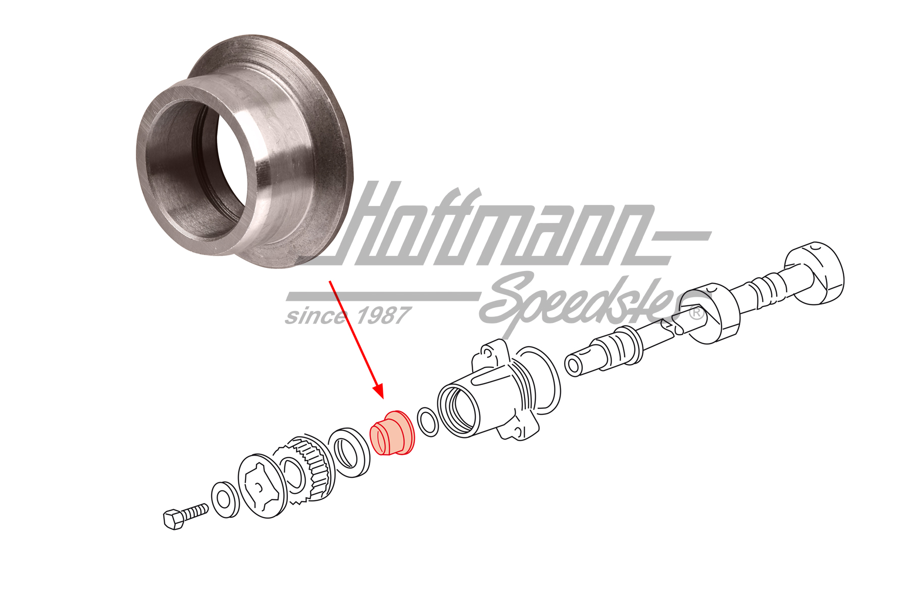 Casquillo distanciador, eje de compensación, 924S/944                                               