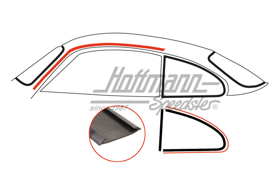 Junta, marco de ventanilla / carrocería / techo | 143 853 343 | 060-0430