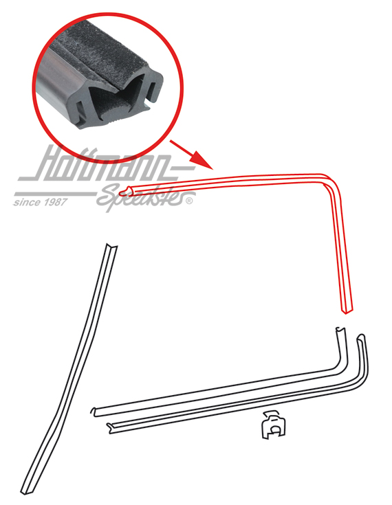 Perfil de guía, cristal de manivela, sin ranura | 171 837 439 D | 180-7014