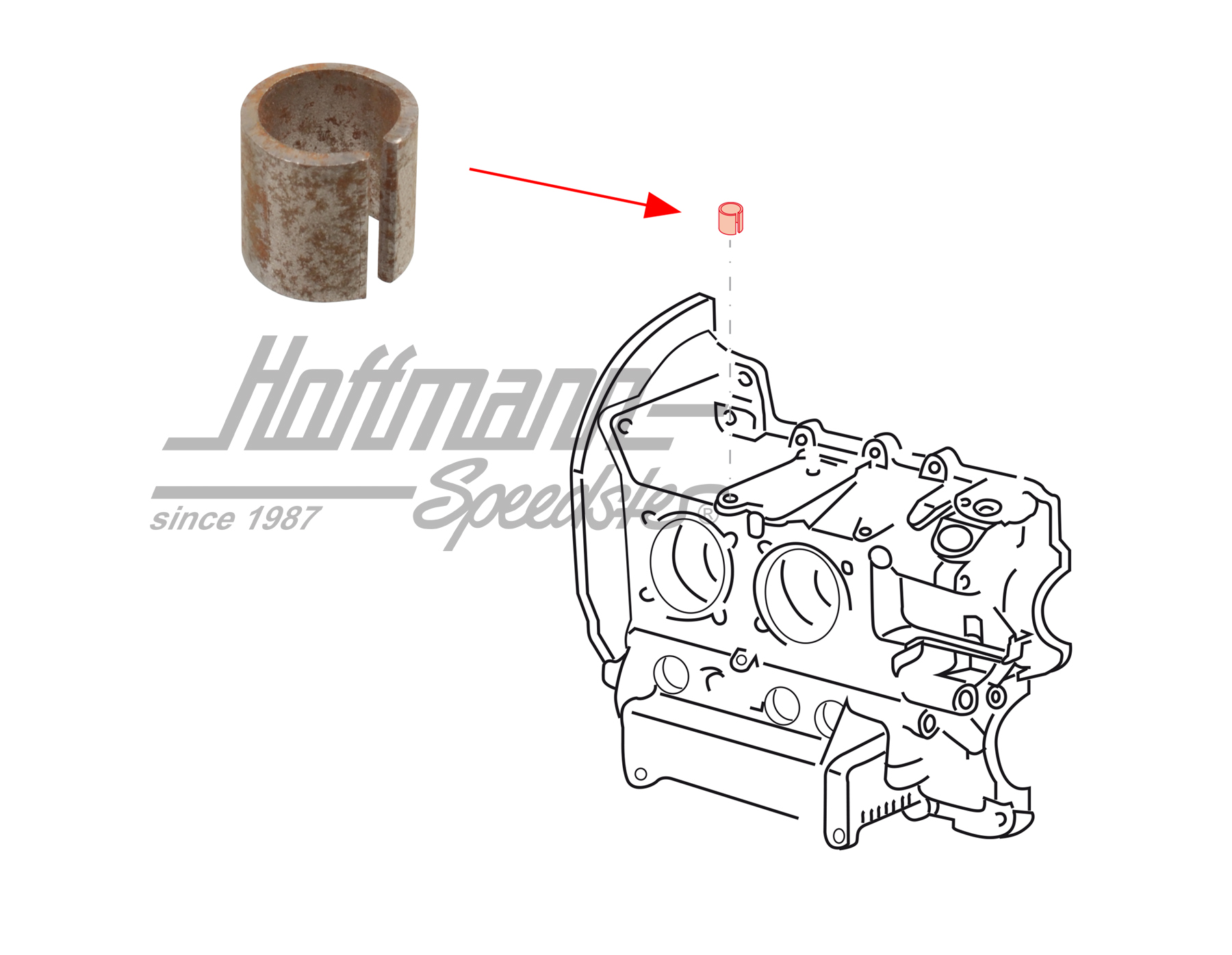 Casquillo, cárter del cigüeñal / radiador de aceite
 | 113 101 145 A | 010-1014-26