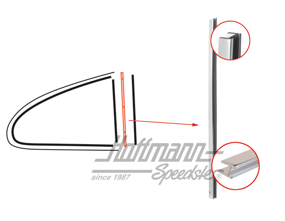 Embellecedor, ventanilla giratoria, 55-59, destra | 143 847 340 | 060-0418-02