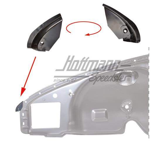 Chapa de esquina
, anterior, pequeña, 911, 65-73, izquierda | 901 501 303 00 | 590-0069-01