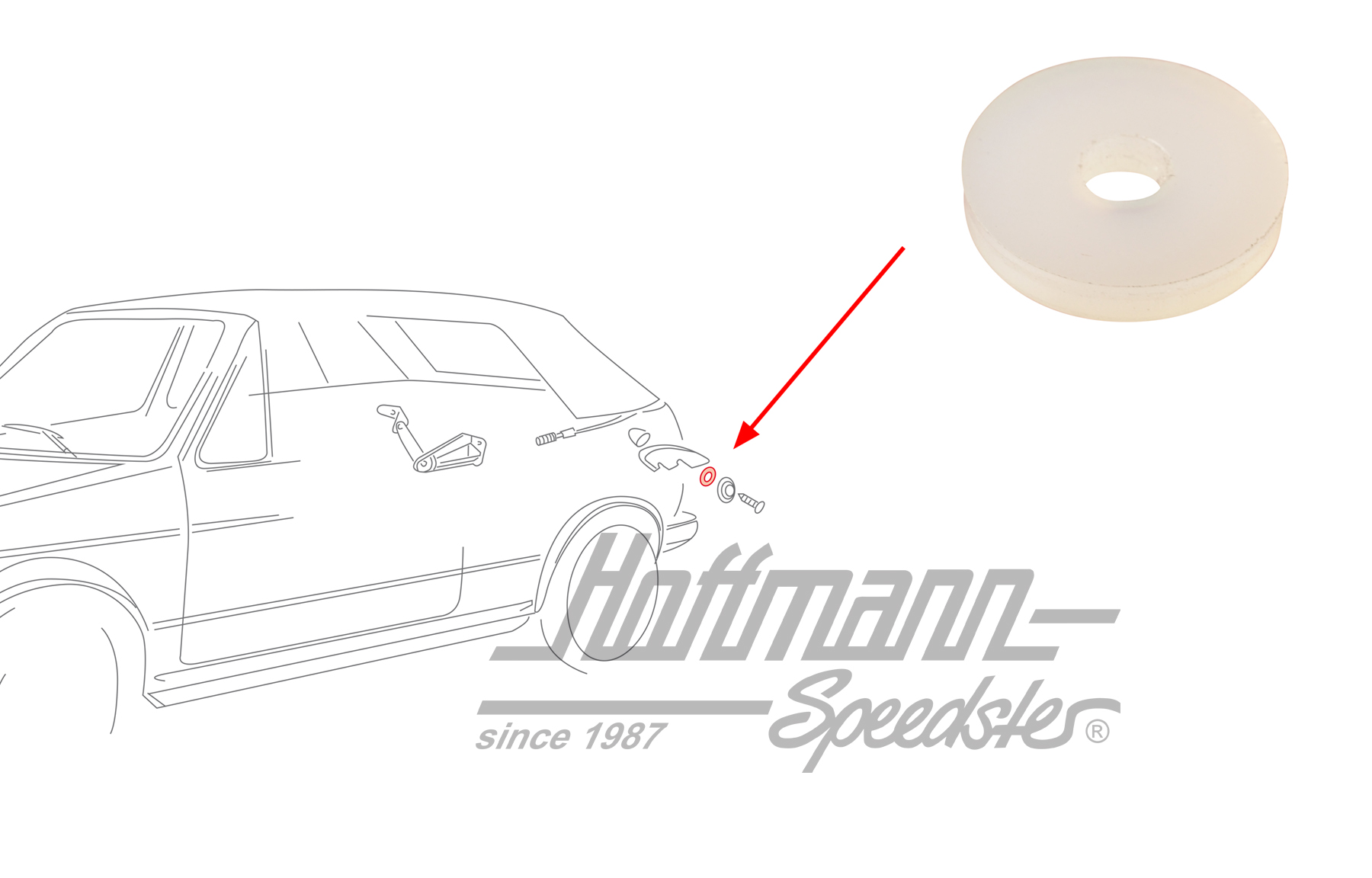 Arandela, tapa, capota de cabriolet | 155 871 417 | 180-4390-08