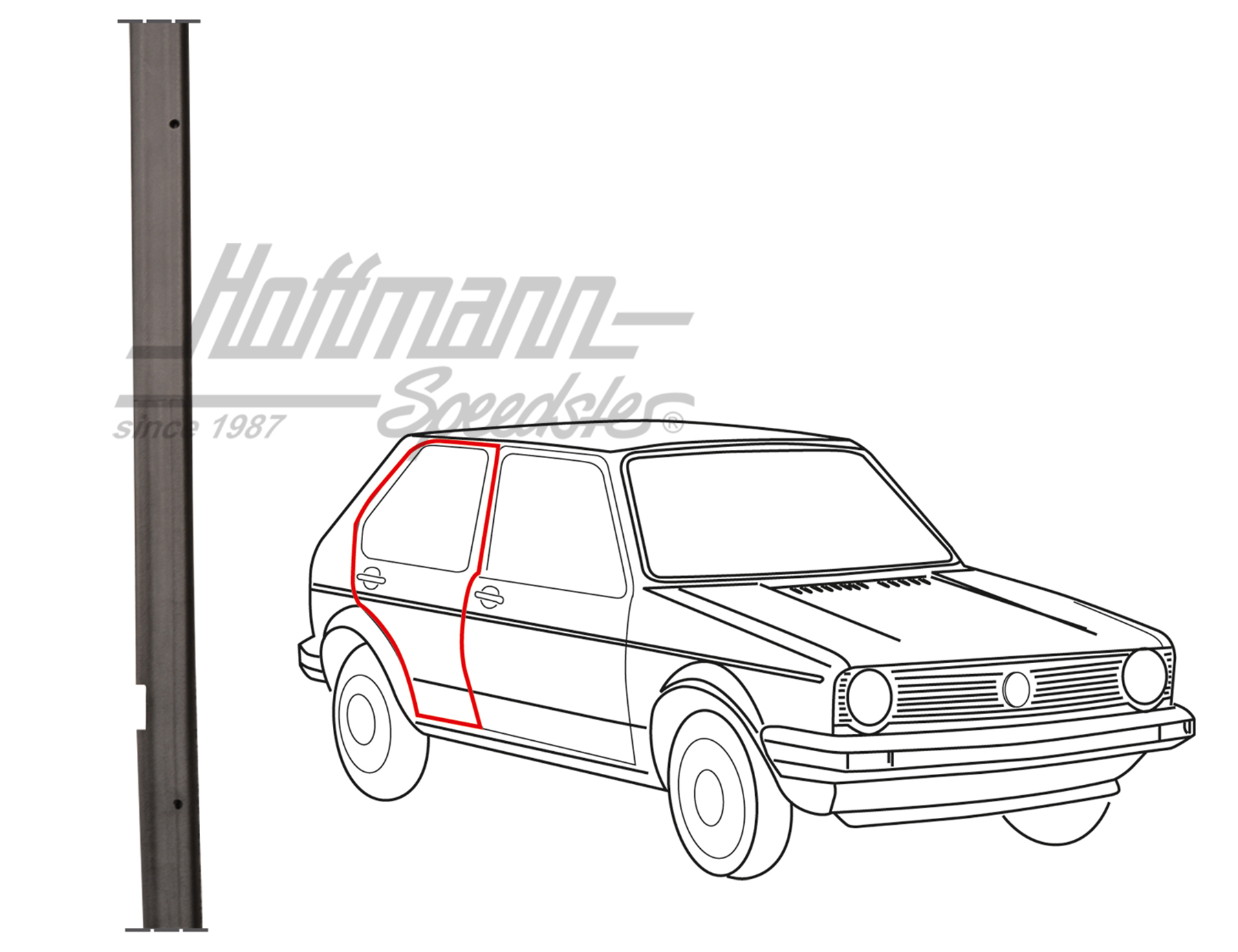 Junta de puerta, Golf 1, 4-puertas, posterior, derecha | 173 839 912 C | 180-7023-02