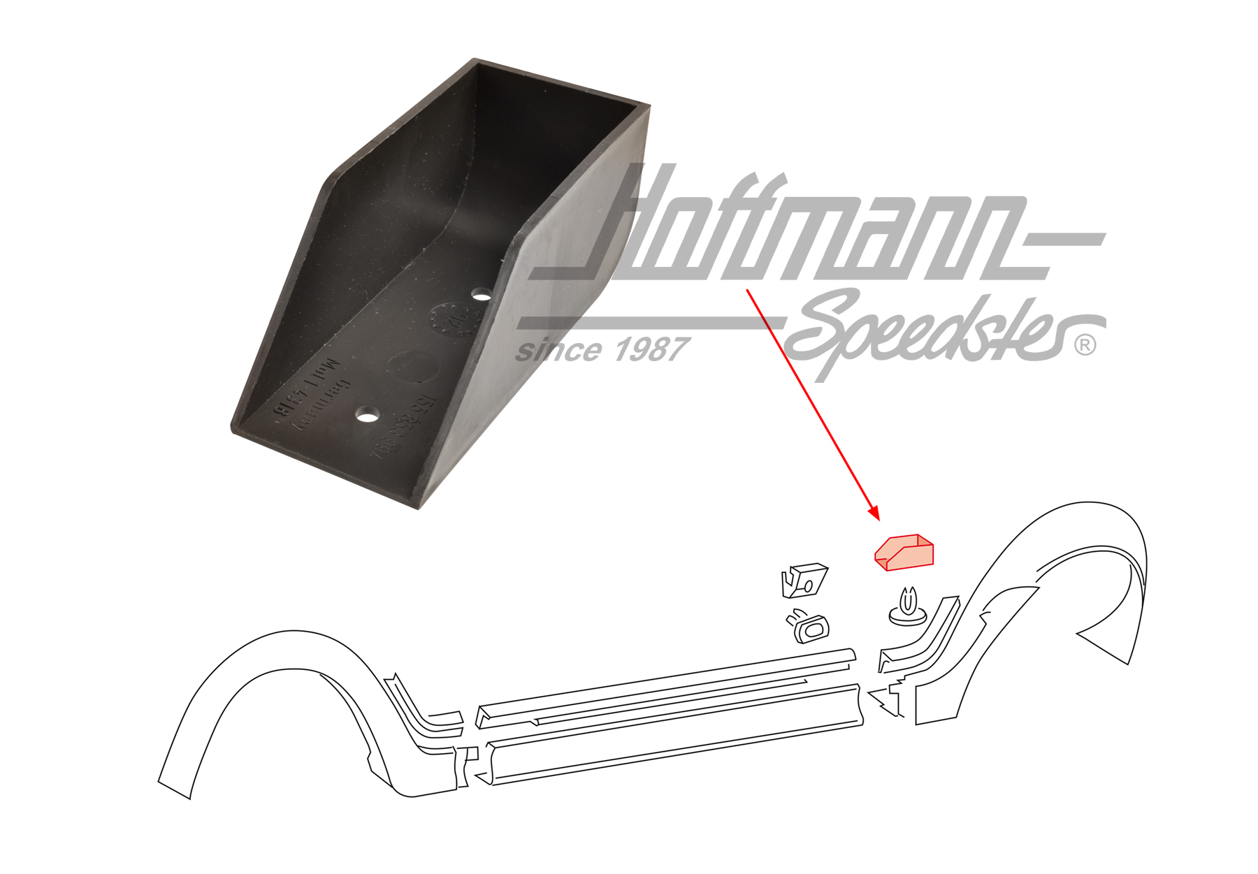 Caperuza, estribera
, posterior, Golf 1 Cabriolet | 155 853 994 | 180-1150-64
