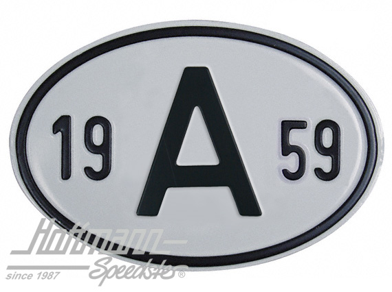 Placa de nacionalidad "A" (Austria), "1959", aluminio |  | 020-2398-59