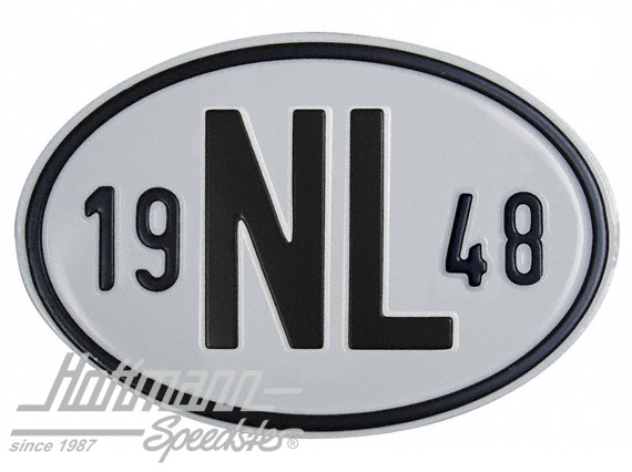 Placa de nacionalidad "NL" (Holanda), "1948", aluminio |  | 020-2391-48