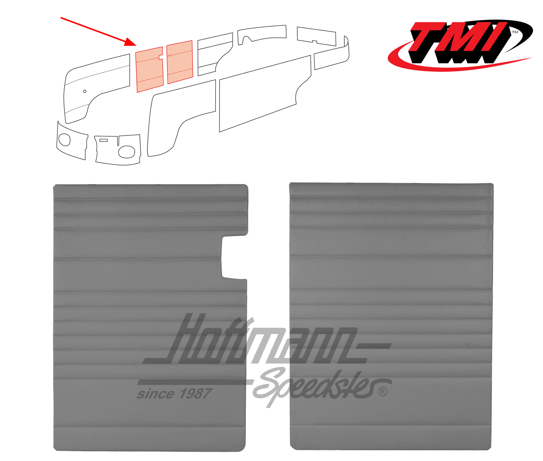 Paneles de puertas abatibles, 55-67, gris | 10-2113-16 | 098-0570-03