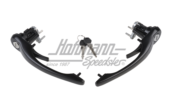 Tiradores de puerta, cerradura igual, 77-94, negro                                                  