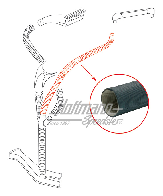 Tubo flexible de calefacción de cartón,  ø 24.5 mm | 211 255 359 | 020-0915-03