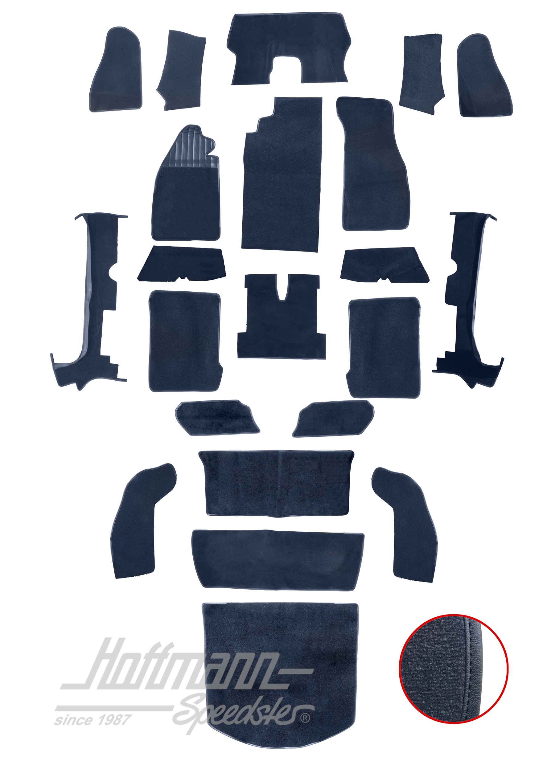 Juego de alfombrillas, Escarabajo Cabriolet, 1303, azul |  | 026-6124