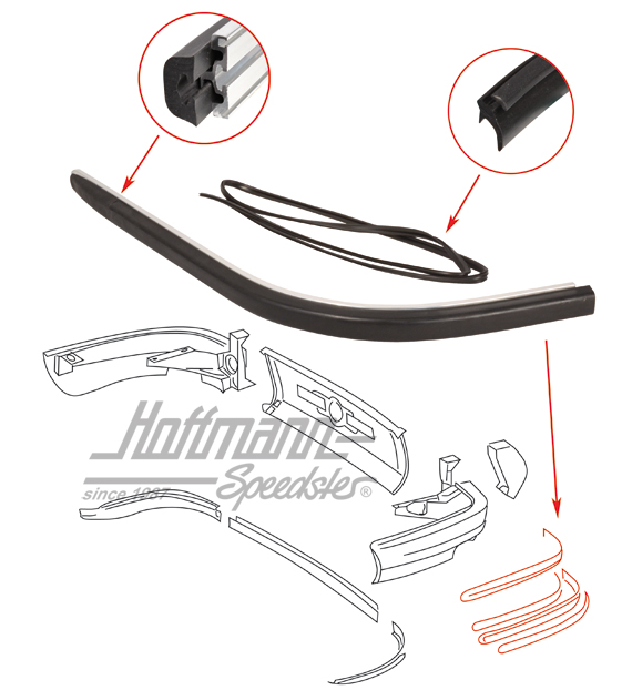Moldura, parachoques, posterior, 65-68, ancha                                                       