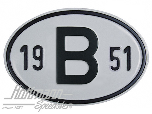 Placa de nacionalidad "B" (Bélgica), "1951", aluminio |  | 020-2397-51