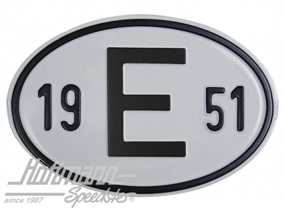 Placa de nacionalidad "E" (España), "1951", aluminio |  | 020-2403-51