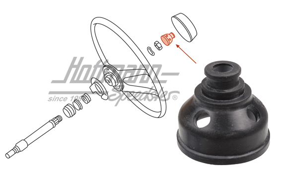 Caperuza, bajo el botón del claxon, 356/911/914
 | 901 347 823 01 | 510-2784