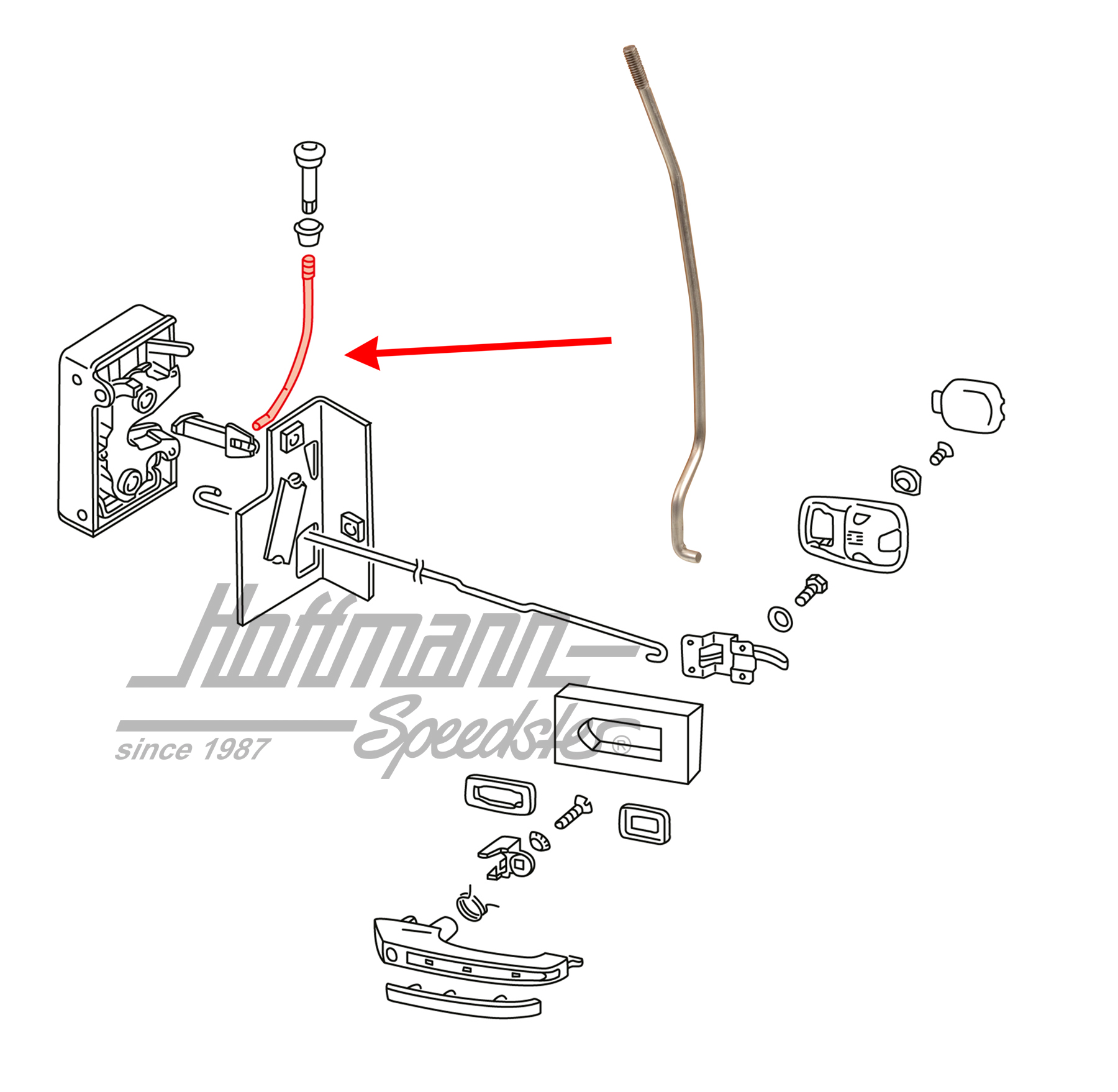 Barra de tiro, botón de bloqueo de la puerta
, derecha | 161 837 184 | 180-1032-02