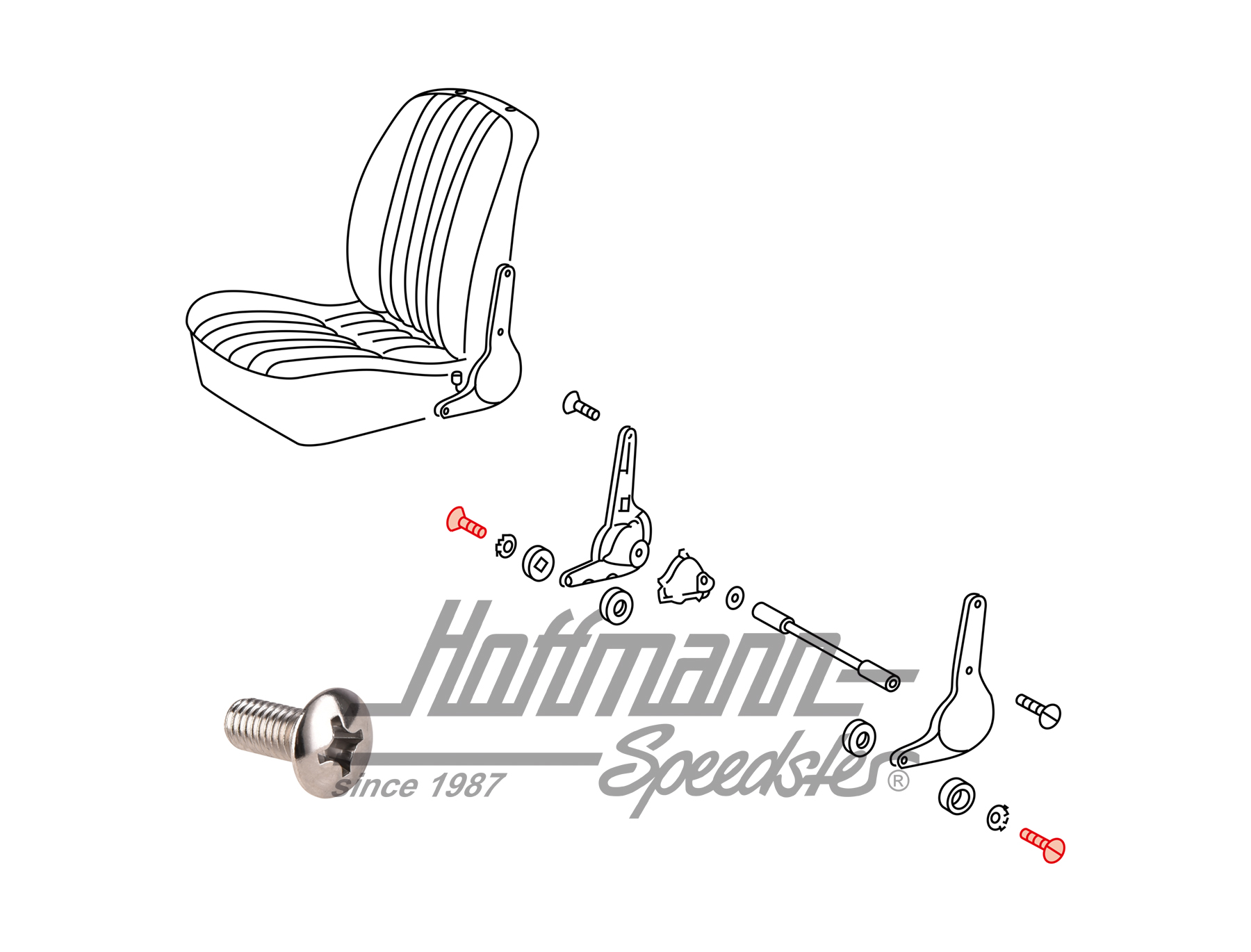 Tornillo, cubierta de asiento, 911/912, 65-73 | 900 148 024 02 | 580-0718-83