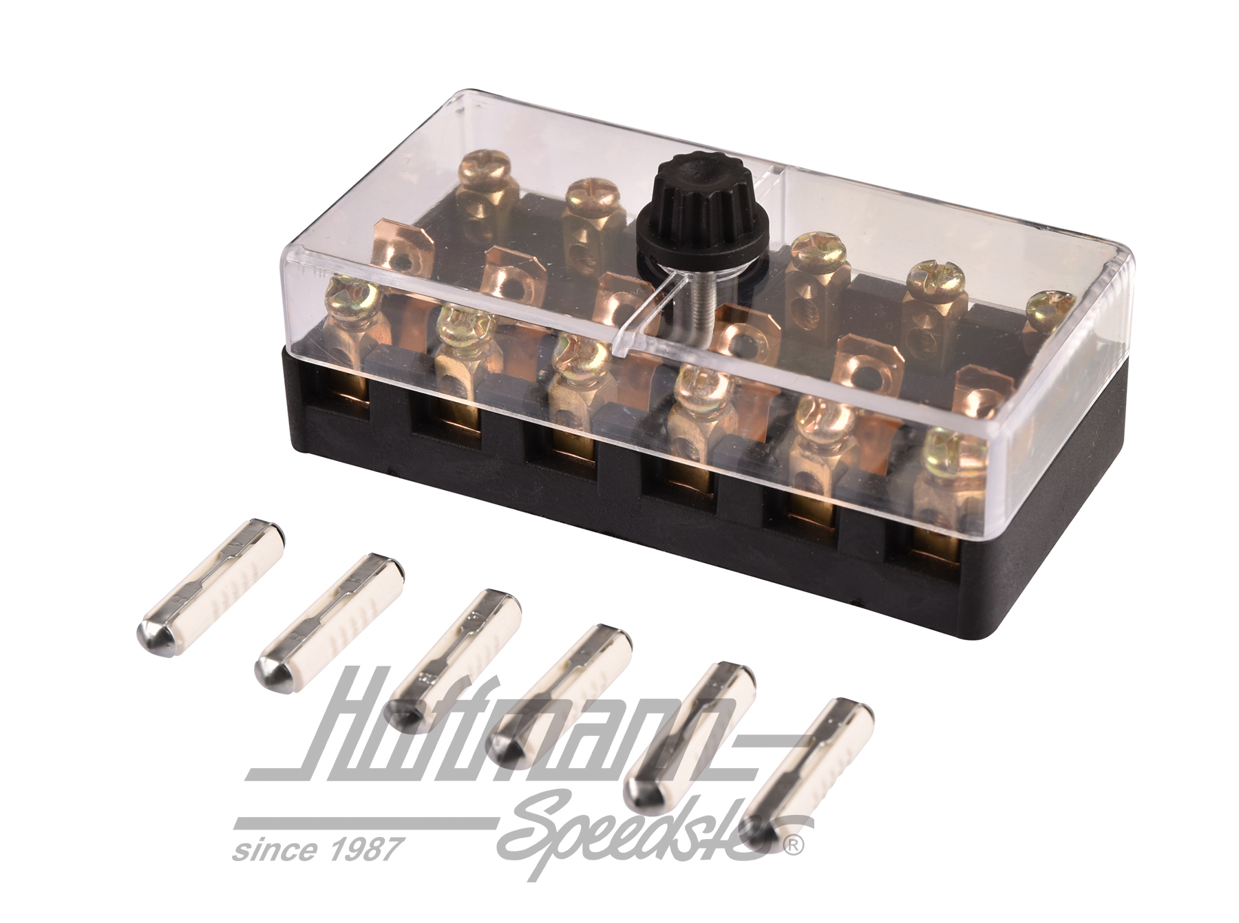 Caja de fusibles con tapa, séxtupla (transparente)                                                  