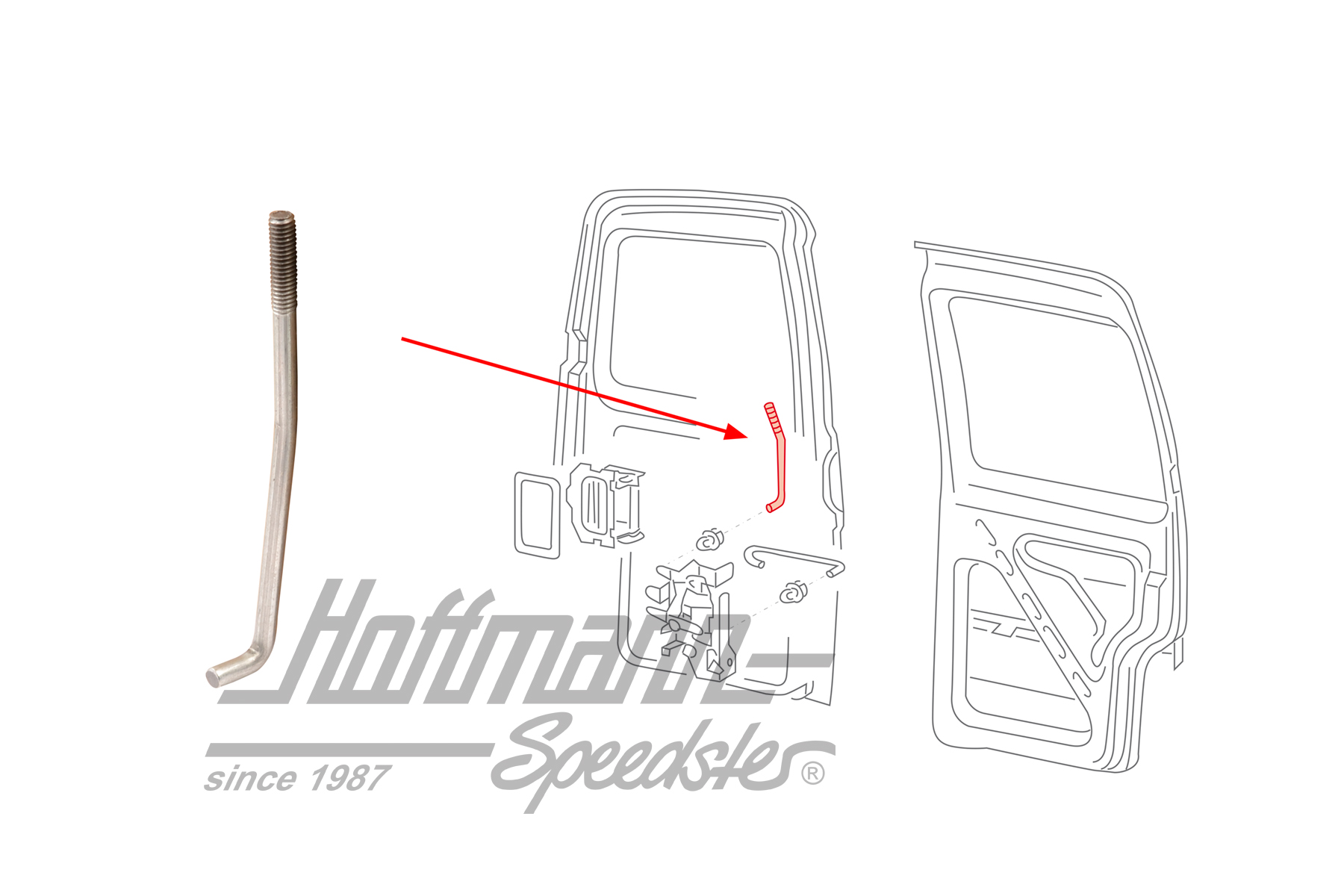Barra de tracción, botón del bloqueo de la puerta, puerta de batientes | 701 827 521 | 408-1046-34