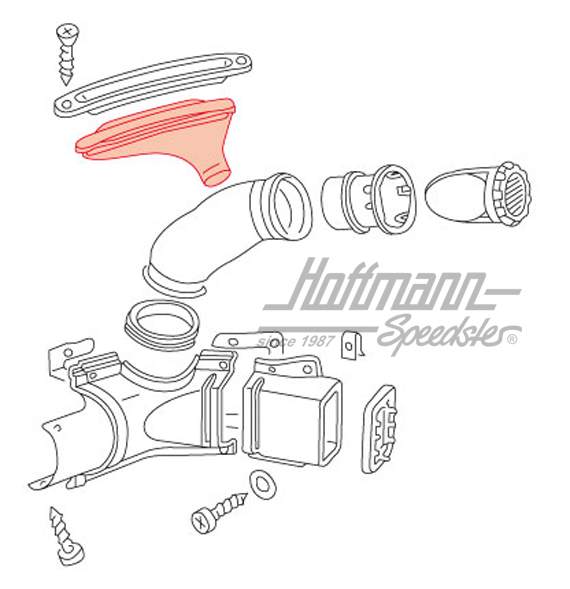 Boquilla de aire, cuadro de instrumentos, Furgoneta T2, izqda                                       