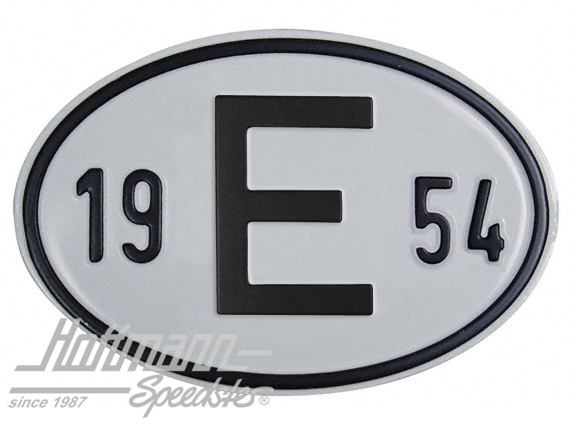Placa de nacionalidad "E" (España), "1954", aluminio |  | 020-2403-54