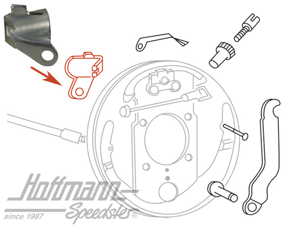 Chapa de retención, cable del freno, Furgoneta T1, derecho, -63 | 211 609 638 A | 089-2675-02