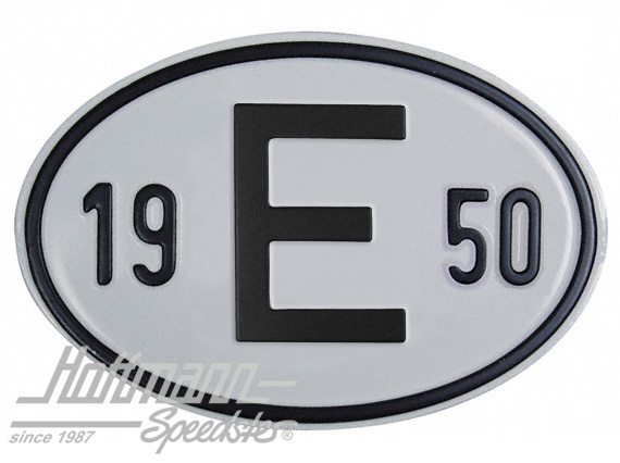 Placa de nacionalidad "E" (España), "1950", aluminio |  | 020-2403-50
