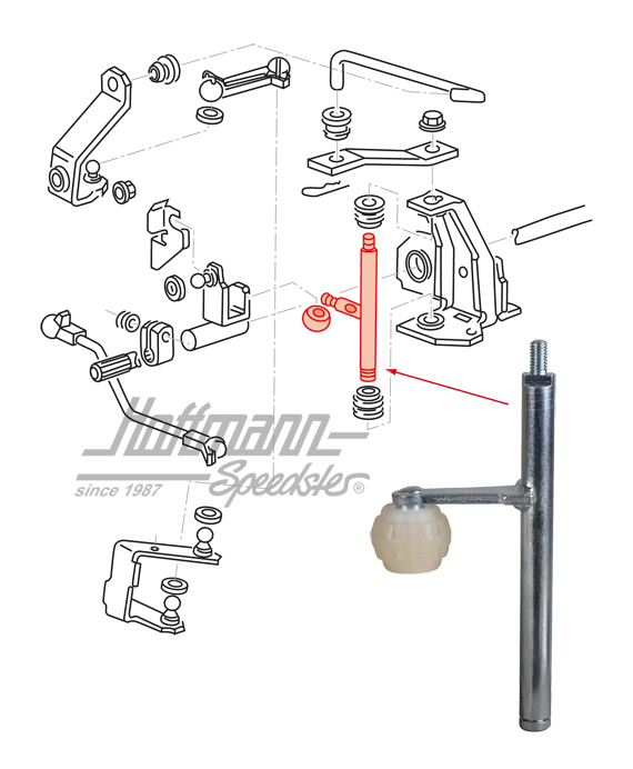 Eje de desviación, cambio, 1.6-1.8 | 191 711 173 B | 207-2130