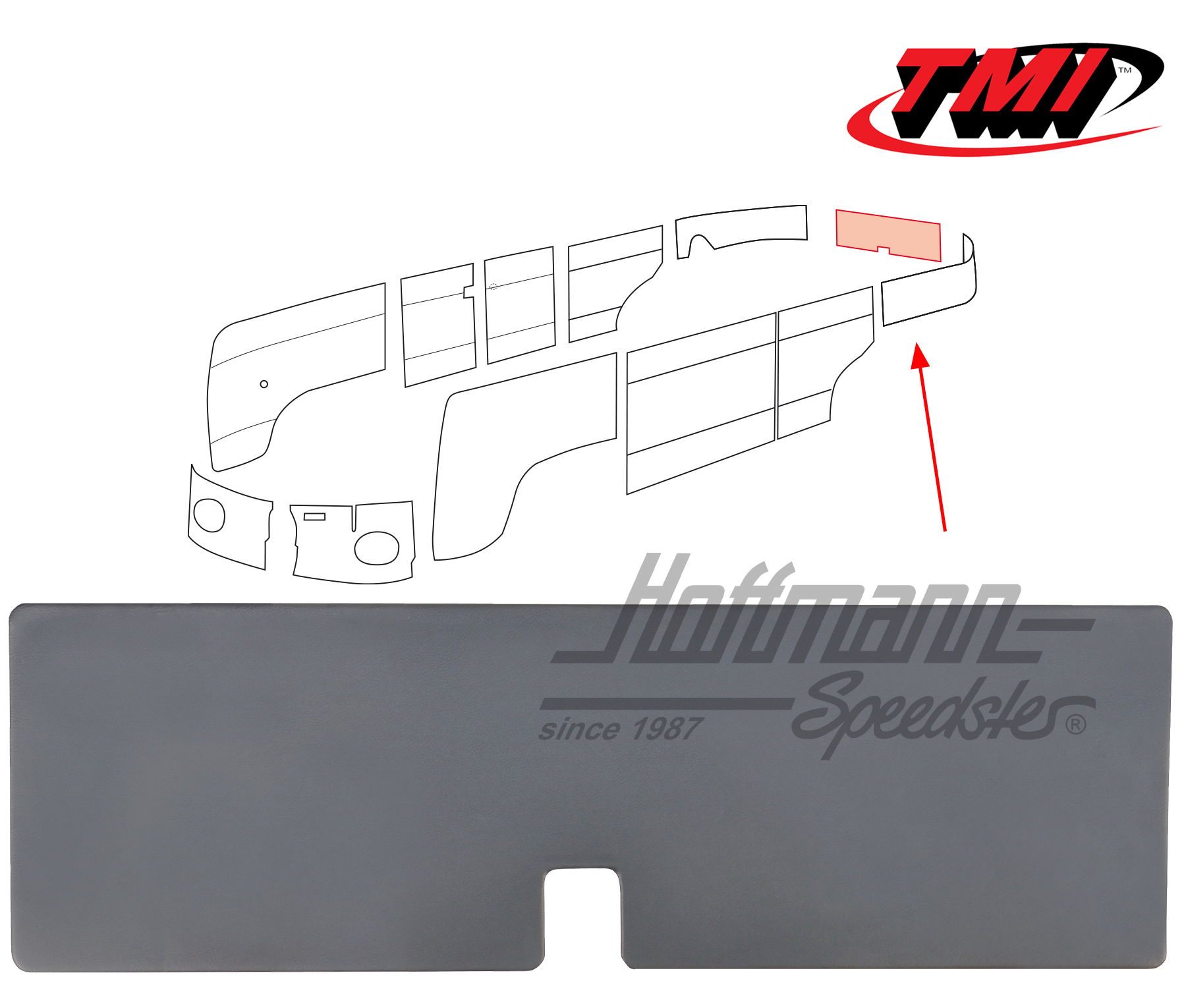 Panel de portón trasero, 55-63, gris | 10-2108-16 | 098-0539-03