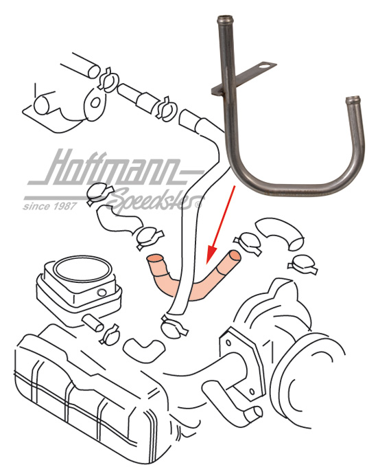 Tubo del agua, bomba de agua / radiador del aceite, EST | 025 121 065 | 307-4024-40