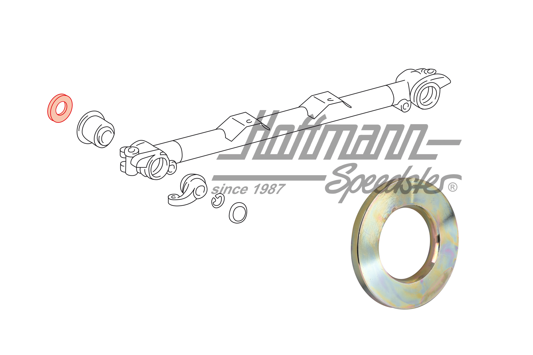 Arandela distanciador, brazo de suspensión
, 65-67 | 901 341 461 01 | 521-4033-16