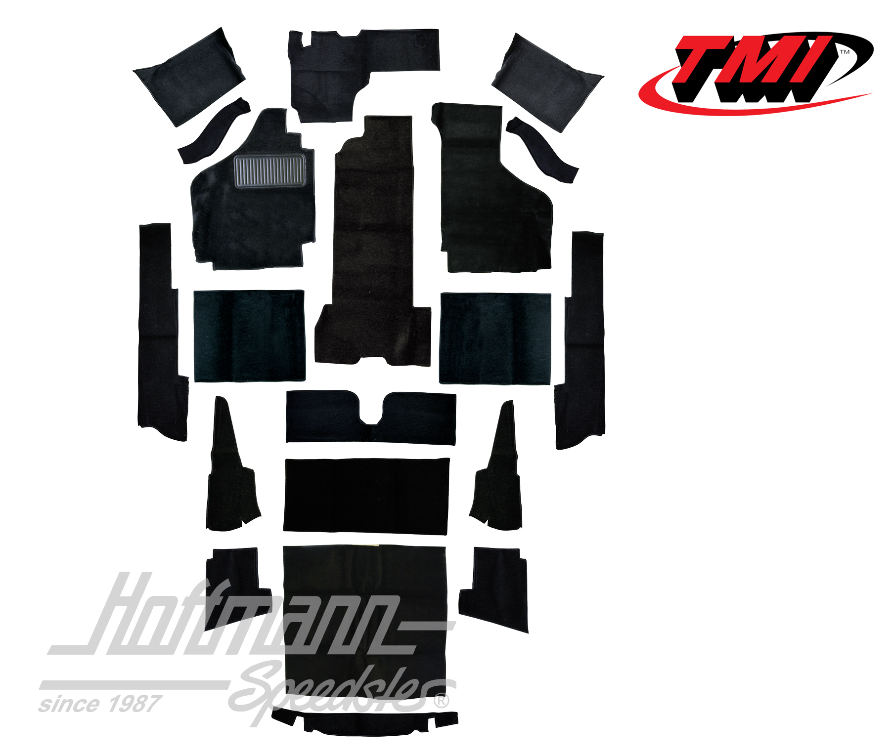 Juego de alfombras, Karmann Ghia Cabriolet, negro, 8.68-, | 34-F1626-801 | 066-0049-50