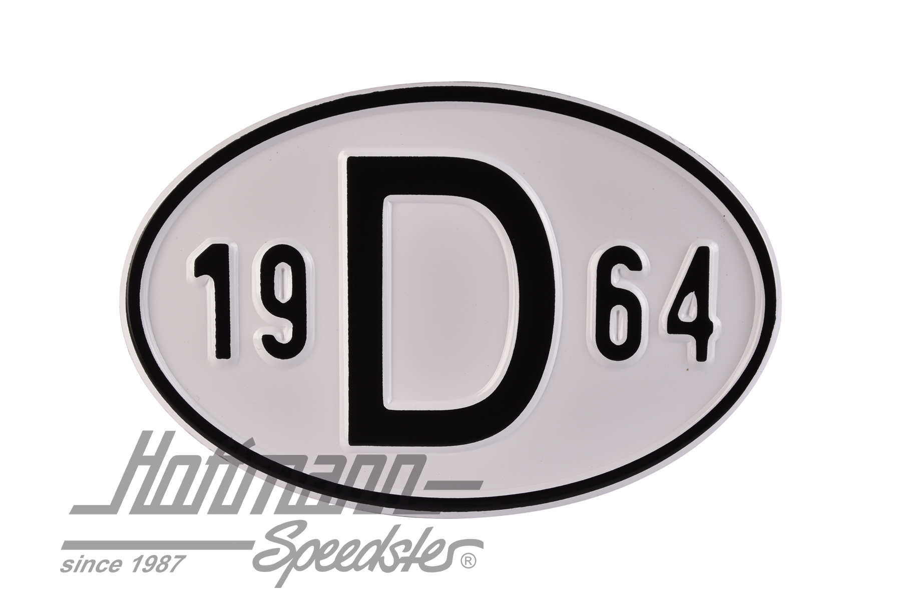 Placa de nacionalidad "D" (Alemania), "1964", aluminio |  | 020-2396-64