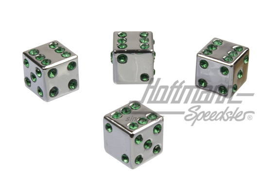Tapas de válvulas, dado, cromado/verde | YT-6534 | 200-7504-24