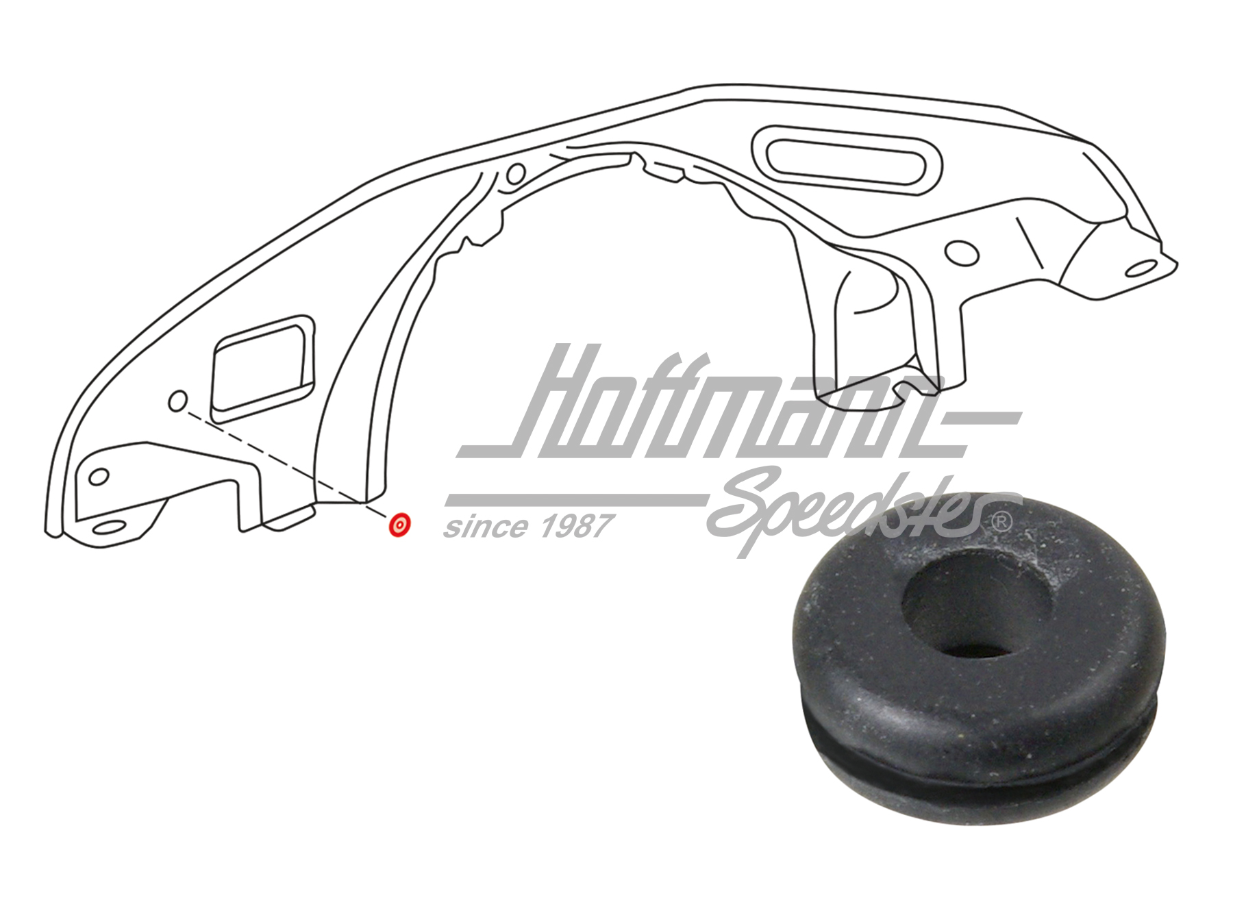 Boquilla de goma, tubería de gasolina/chapa frontal, 6mm | 111 127 591 | 020-5280-05