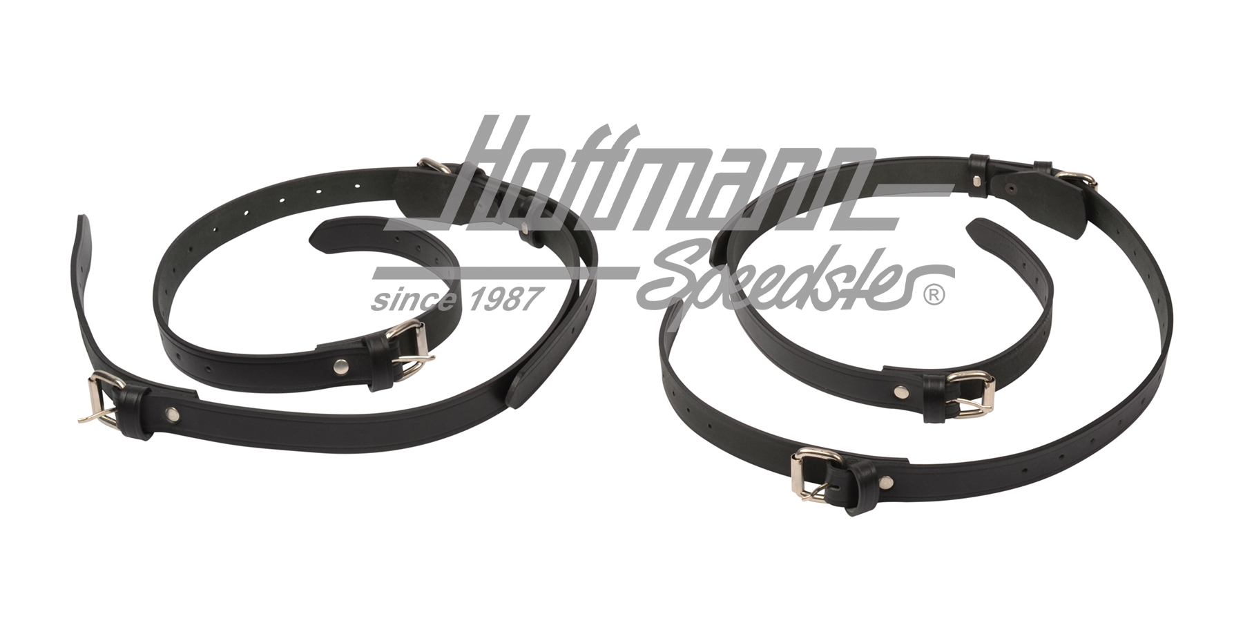 Juego de correas de cuero, portaequipajes, negro                                                    